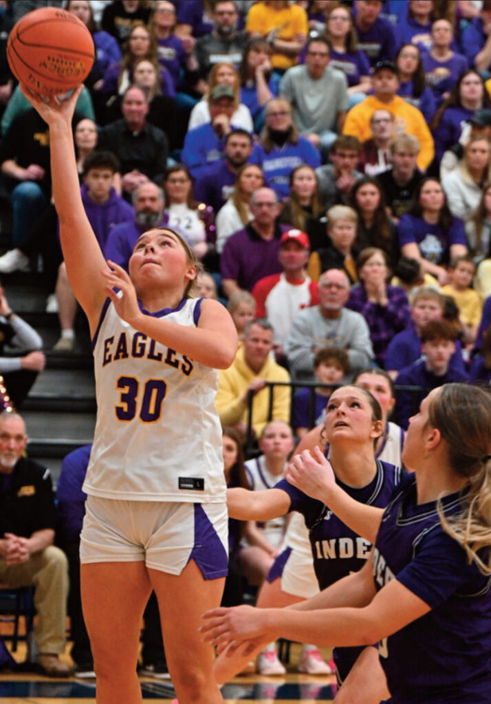 Aleea Norton got inside the Indees defense for this east two points. Photo by Anita Schmid.