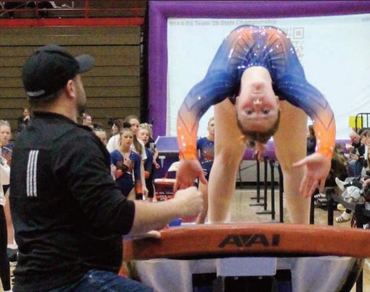Abigail Droessler goes over the vault.