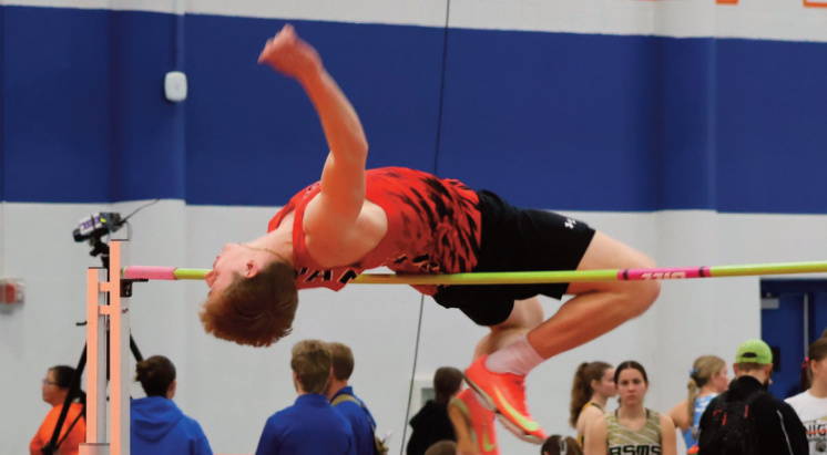 Landon Friesen won the high jump. Photo by David Friesen.