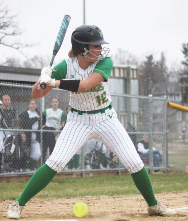 Pecatonica's Tatum Kurschner lets a pitch go by low. Kayla Barnes photo.