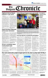 Dodgeville Chronicle — April 16, 2026 cover