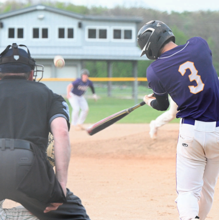 Barneveld's Ty Thousand raps a shot up the middle. Anita Schmid photo.
