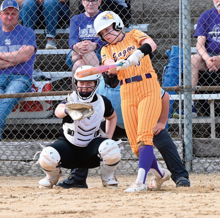 Regan Knight connects on a pitch. Photo by Anita Schmid.
