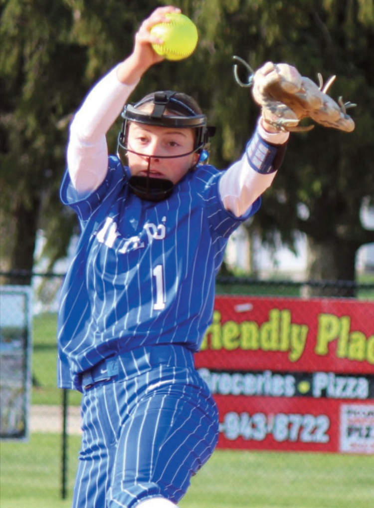 Pointer pitcher Tenleigh Bockhop fires a pitch.