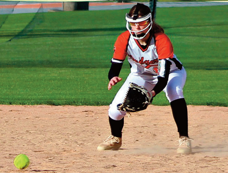 Breinna Wasley makes a play on a ground ball. Photo by Angie Borne.