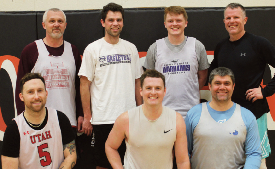 the Thrifty White team that was the tregular season champions. From left to right are, front: Alex Wil- son, Brett Velner and Andy Bishell; back: Brian Puls, Jack Tranel, Drew Puls and Andy Spoor.