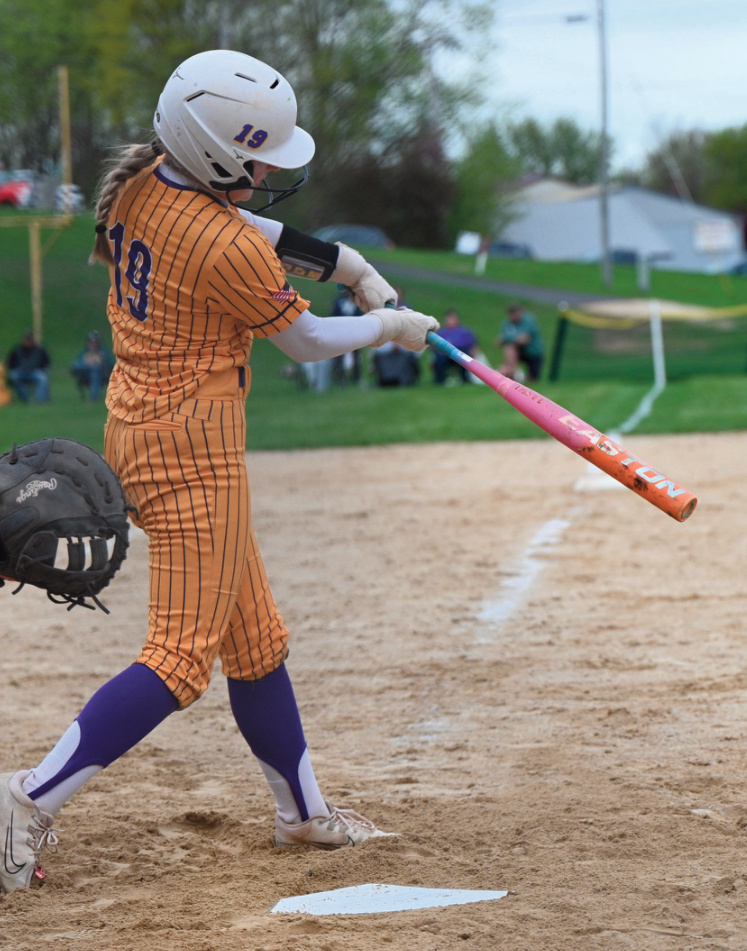 Regan Knight connects on a pitch. Photo by Anita Schmid.
