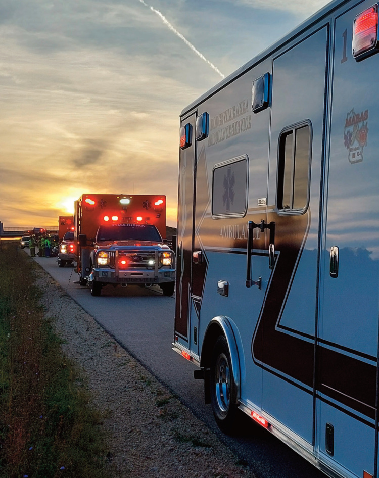Picture of multiple ambulances