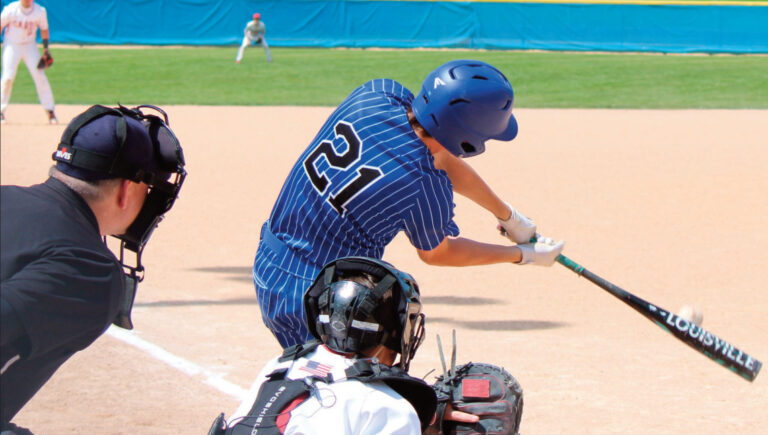 Pointer Elliot Kite connects on this pitch against Brodhead on Saturday.