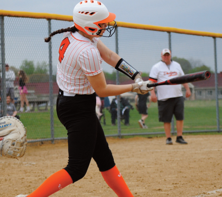 Alana Bradley raps a hard grounder. Photo by Tommi Crubaugh.