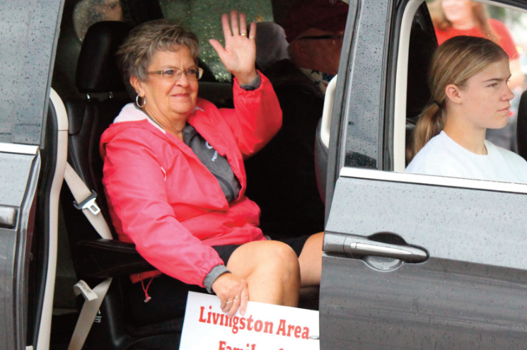 Livingstong area family of the year riding in van